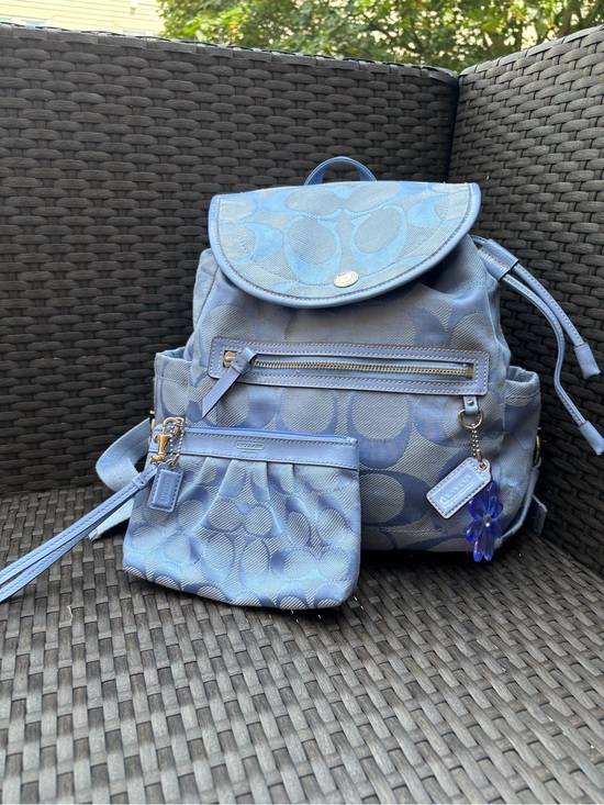 Coach Handbags - Coach Kyra Daisy Signature C Monogram Backpack Periwinkle With Matching Wristlet